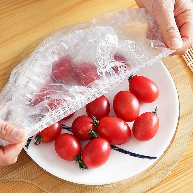 100Pcs Disposable Plastic Bag Food Cover Wrap Elastic Food Bags Lids