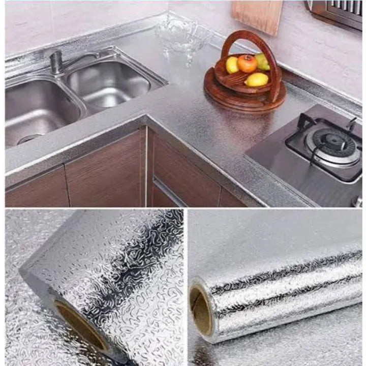 CM Foil Sheet Silver Aluminium Foil Sheet Kitchen Waterproof Self-Adhesive silver