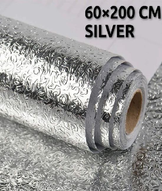 CM Foil Sheet Silver Aluminium Foil Sheet Kitchen Waterproof Self-Adhesive silver