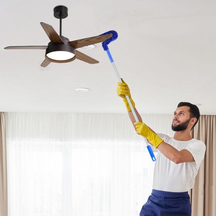 Microfiber Fan Cleaning Duster Steel Body Flexible Fan Mop For Quick And Easy Cleaning Of Home, Kitchen, Car, Ceiling, And Fan Dusting Office Fan Cleaning Brush With Long Rod