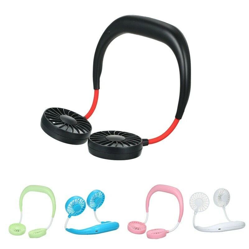 Neck Fan Adjustment Fan Hands-Free Hanging Rechargeable Mini Sports Fans 3 Gears Wearable Sport Fan – Random Color