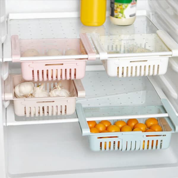 Storage Basket For Fridge Adjustable | Plastic