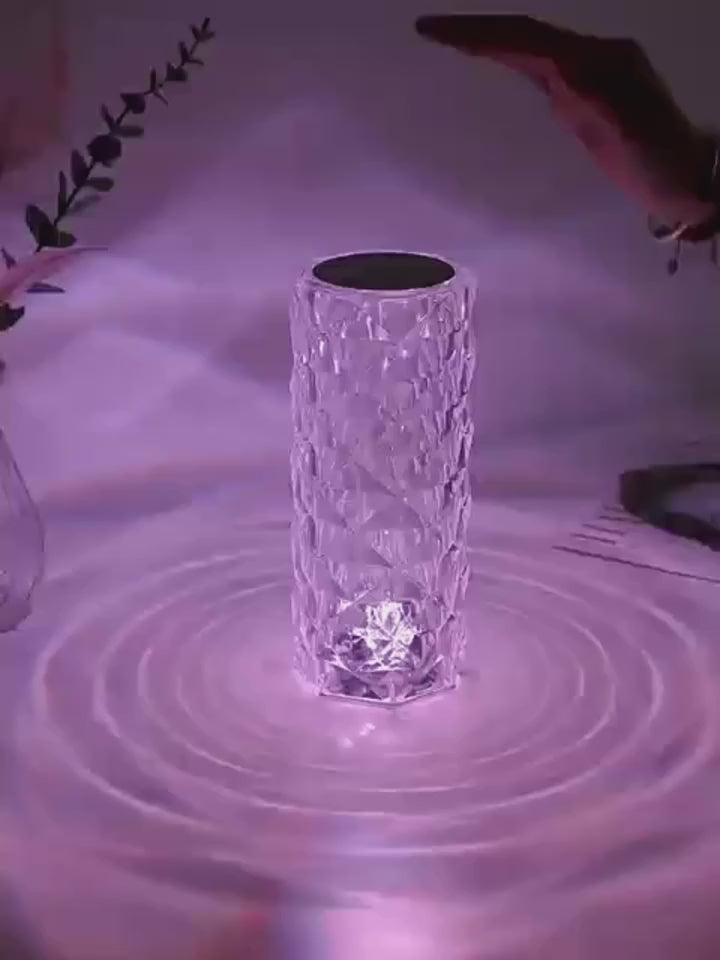 16Colors USB Rechargeable LED Atmosphere Room Decor Christmas Room Decoration Home Lights Crystal Lamp Touch Table Bedside Lamps