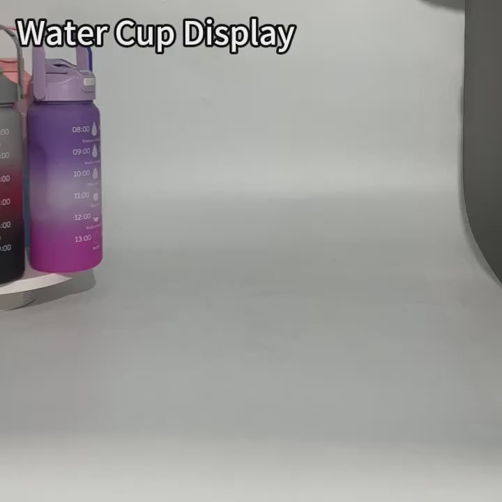 Sports Water Bottles 3 Pcs Set With Motivational Time Marker & Leak Proof Flip Top Lid (random Color)
