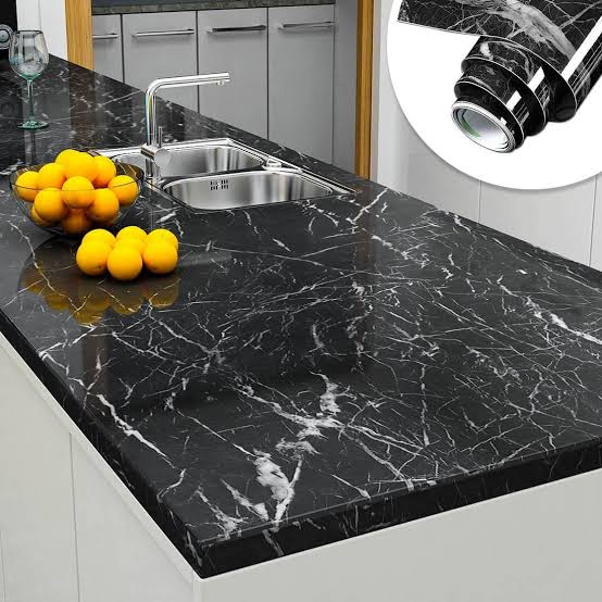 Self Adhesive Marble Sheet For Kitchen / Waterproof Anti Oil & Heat Resistant